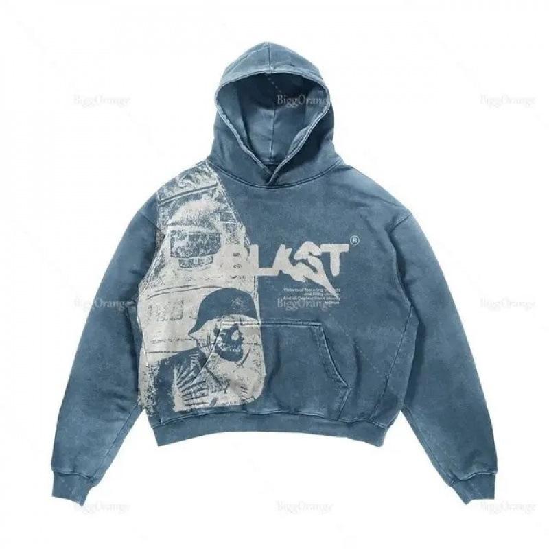 Street Trendy Brand Skull Pullover Sweater Digital Printing Casual Loose Hooded Sweater