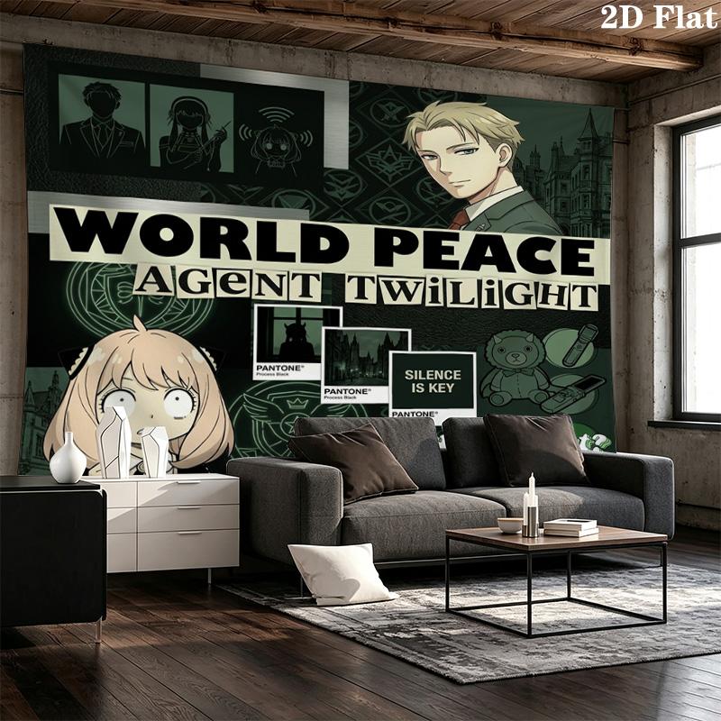 Spy Family Wall Tapestry Aesthetic Wall Hanging Printed Fabric Blanket Decorative Tapestries For Bedroom Living Room Home Decor