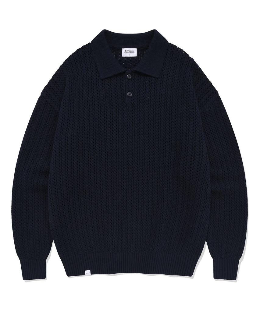 COVERNAT Authentic Crochet Collar Knit Navy