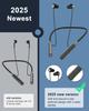 Hmusic 2025 Neckband Earphones, Bluetooth 5.4, 30+ Hours of Battery Life, IPX5 Waterproof, Multi-Point Headphones with Magnetic, Game Mode, Noise