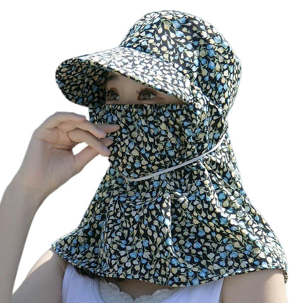 Sun Protection Women Sun Hat Ear Flap Sunscreen Bucket Hat Neck Protective Cover Cap  Summer