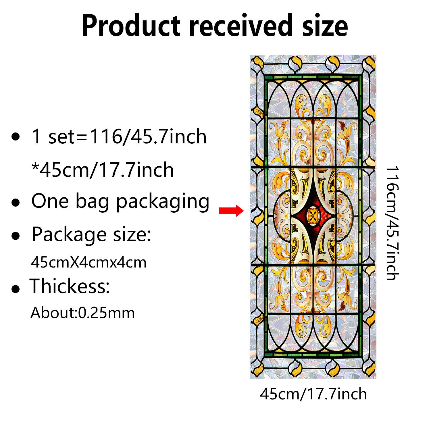 

Красочные ретро-цветы, птицы, оконные пленки, ПВХ-наклейки на электростатическое стекло, витражные пленки, статическая пленка для матового стекла 45cm*116cm