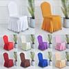 Pure Color Pleated Skirted Chair Cover Full Wrap Dustproof Seat Cover Washable Removable Elastic Chair Cover