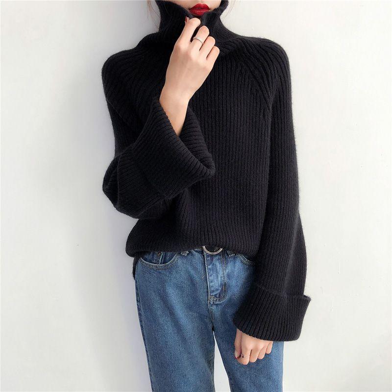 Autumn Winter Fashion Turtleneck Long Sleeve Solid Sweaters Women's Clothing Casual All-match Simplicity Bottoming Shirt Tops