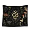 VIKAMA Moth and Mushroom Forest Tapestry Psychedelic Dark Botanical Wall Art Suitable for Living Room Bedroom Study