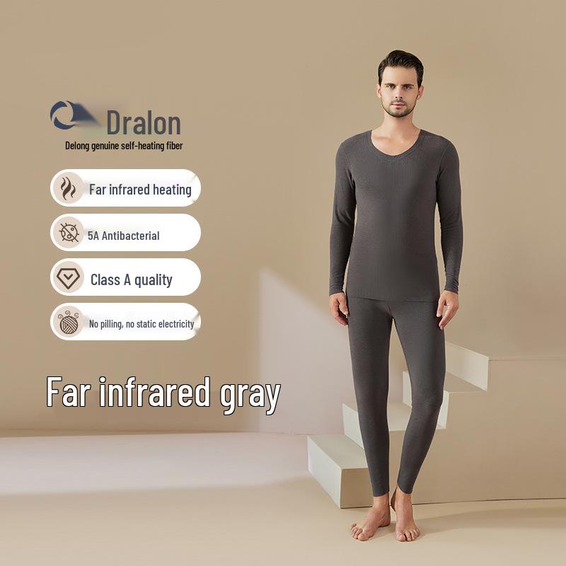 Men's Seamless Velvet Thermal Underwear Set – Self-Heating Top & Bottom for Autumn