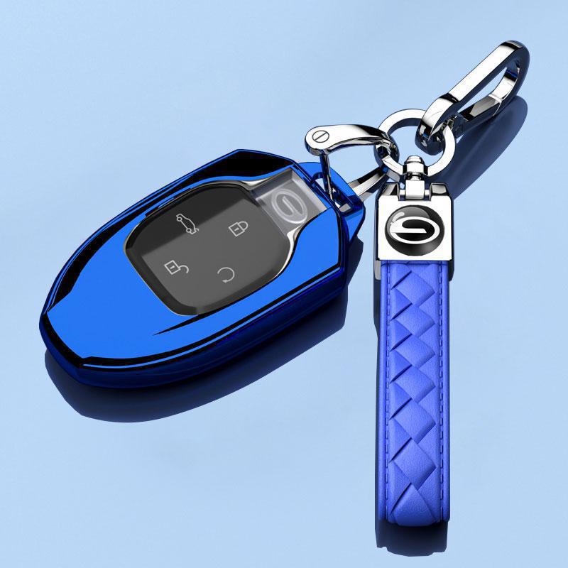 Protective Key Case for 25 New GAC Trumpchi GS4 - Complete Shell with Decorative Pendant