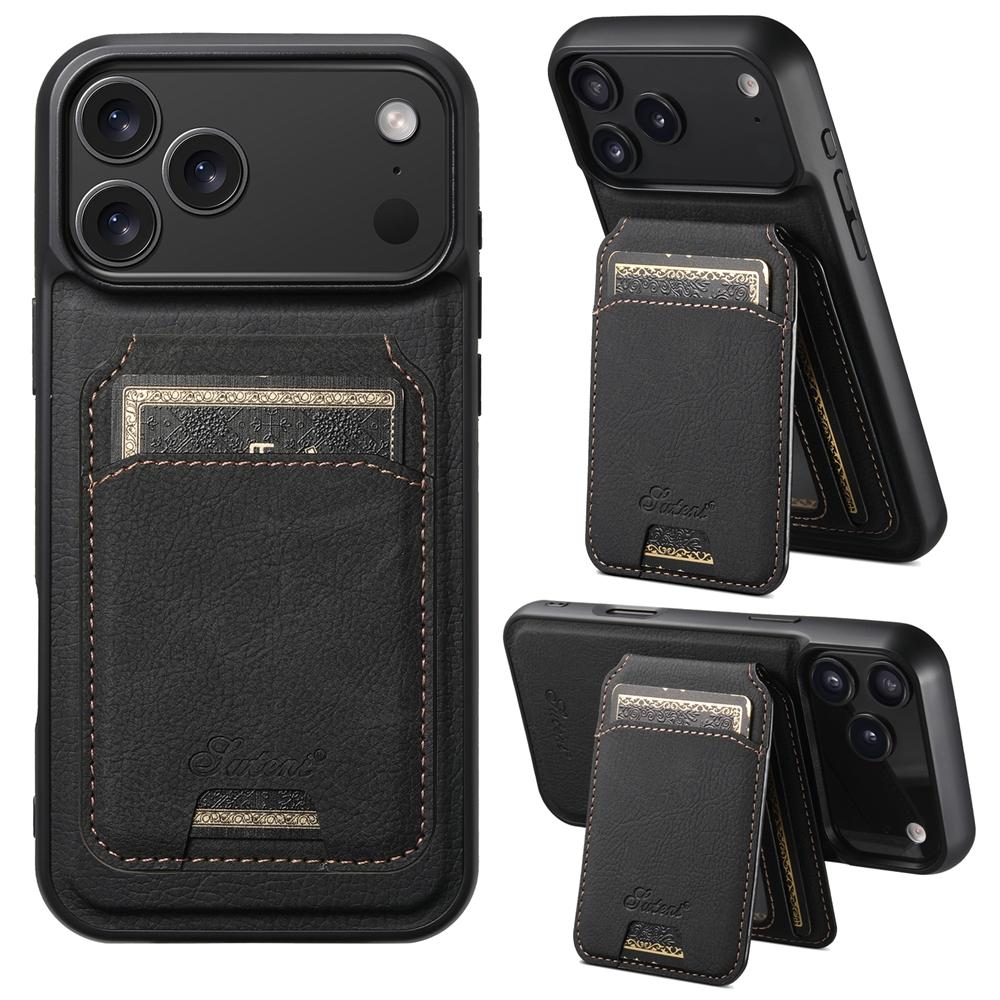 2 in 1 Leather Case For iPhone 17 Promax Air 16 Pro max 15 Plus 14 Pro 13 12 Wireless Charging Kickstand Card Slots Phone Cover