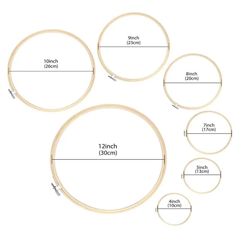 8/10/15/18/24/30/36cm Embroidery Hoops DIY Needlecraft Cross Stitch Machine Bamboo Frame Rings Round Loop Hand Household Sewing