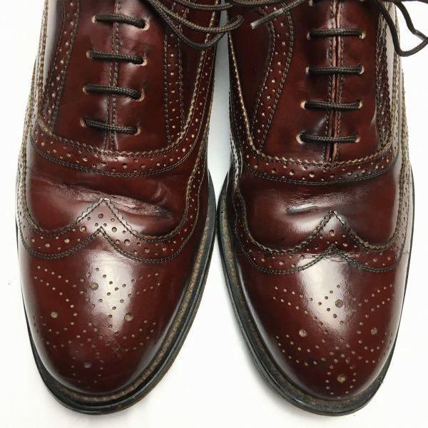 STAFFORD Full Brogue Wingtip Goodyear Welted Shoes Burgundy Size 9D (26.5-27.0) Men's(USED)