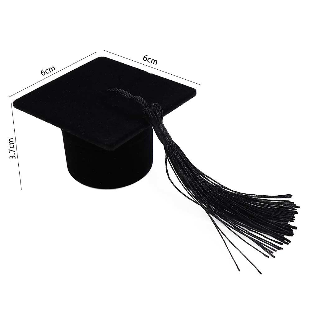 Velvet Small Jewelry Display Case Bachelor Cap  Ring Box Mini Ring Box Earrings Jewelry Storage