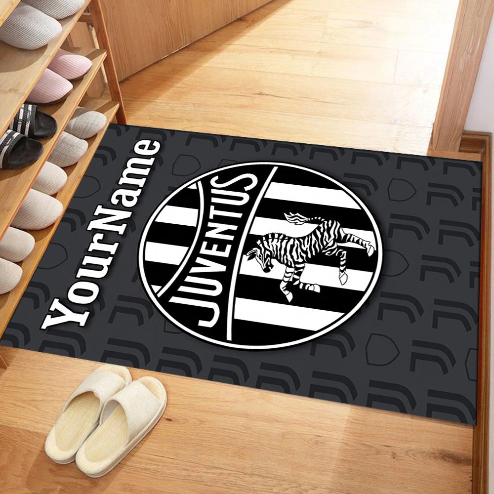 Juventus Customize Text Floor Rug Office Rug Suitable for Playrooms Dormitory Hallway Balcony Anti-slip Rug Office Home Decor Birthday/Christmas Gift