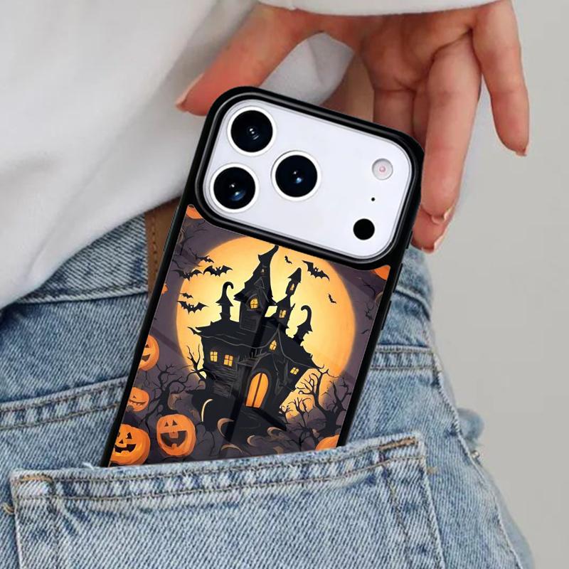 October Halloween Spooky Ghost Phone Case for iPhone 17ProMax 12 13 14 15 16e 17 Pro Max Plus Air Cover