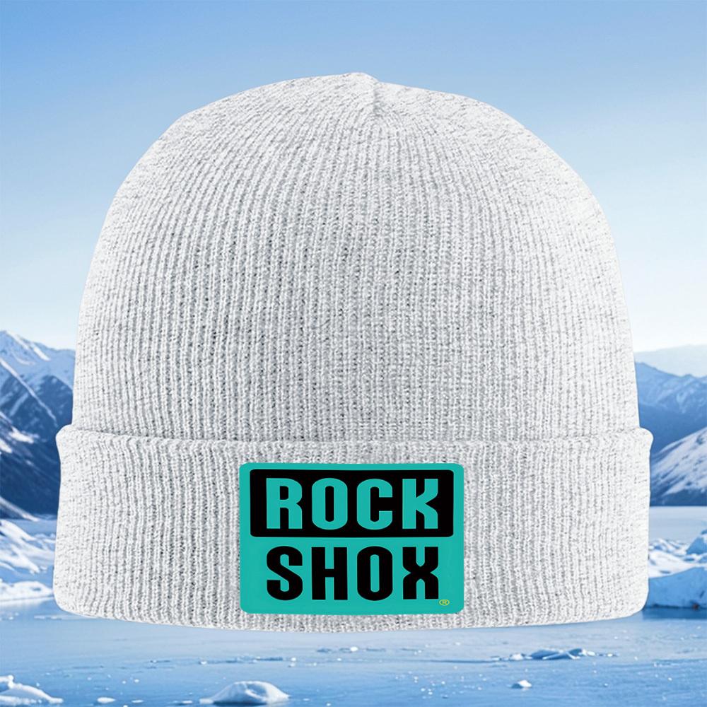 ROCK SHOX Brand Logo Design Men Women Unisex Knitted Hat Beanie Pullover Cap Winter Thermal Warm Christmas Outdoor Cycling Hikin