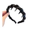 Women Headband Sparkling Rhinestones Decor Anti-slip Teeth Hair Hoop Versatile