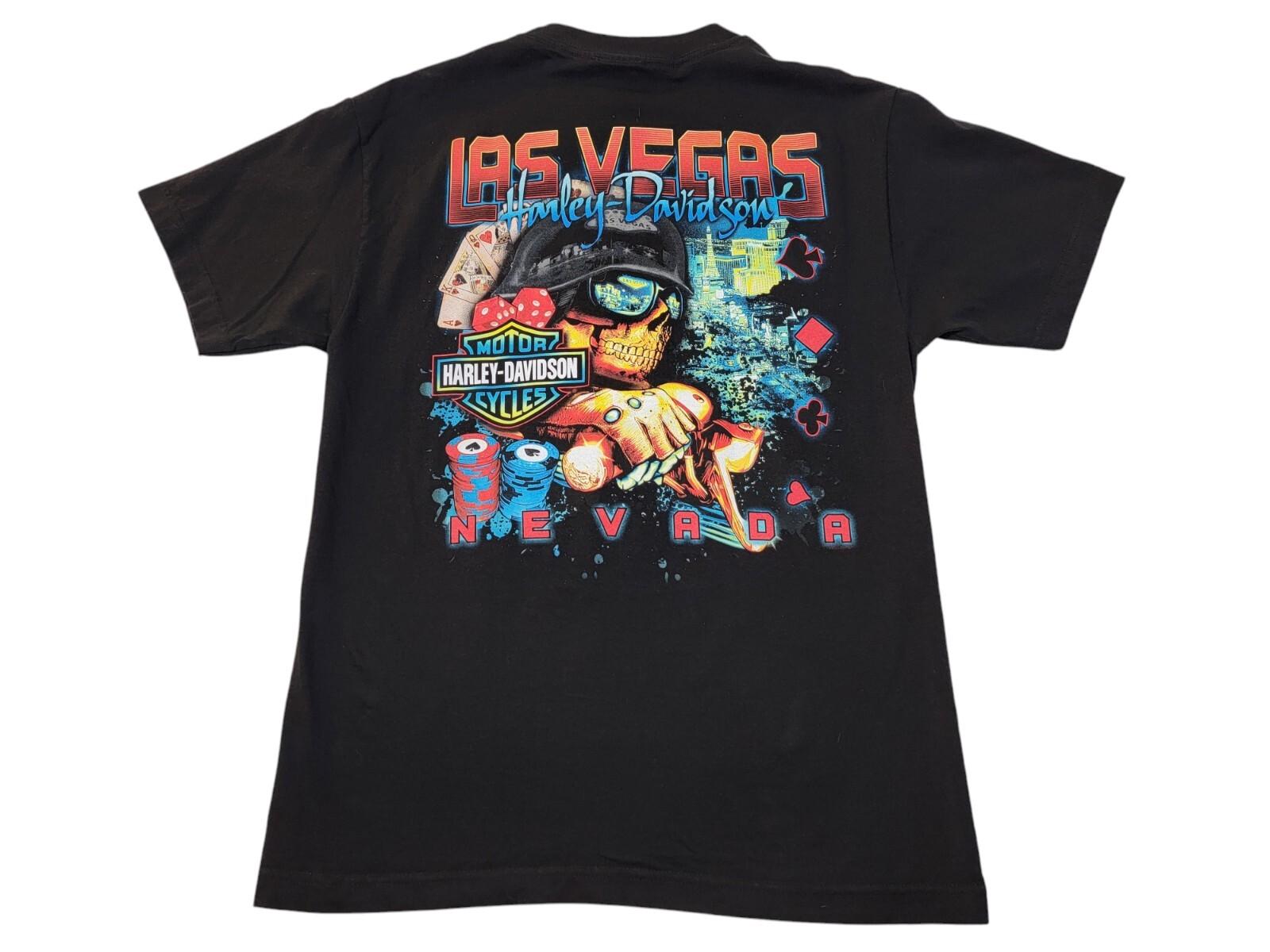 Modern Harley Davidson Las Vegas, Nevada Skull Biker Poker Chips Men s M Unisex T-Shirt M