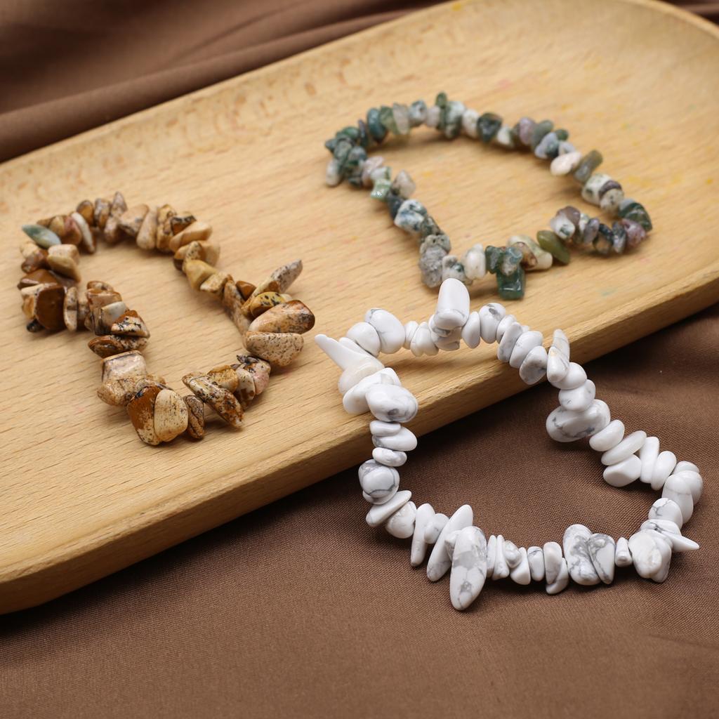 Nový styl dámský náramek přírodní kámen malachit/labradorit štěrkový náramek pro ženy narozeninový dárkový řetízek pro štěstí 18 CM