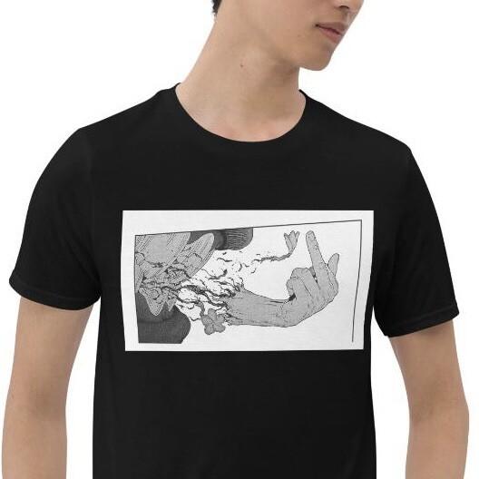 

Middle Finger Anime Manga Horror Crude Short-Sleeve Unisex T-Shirt L