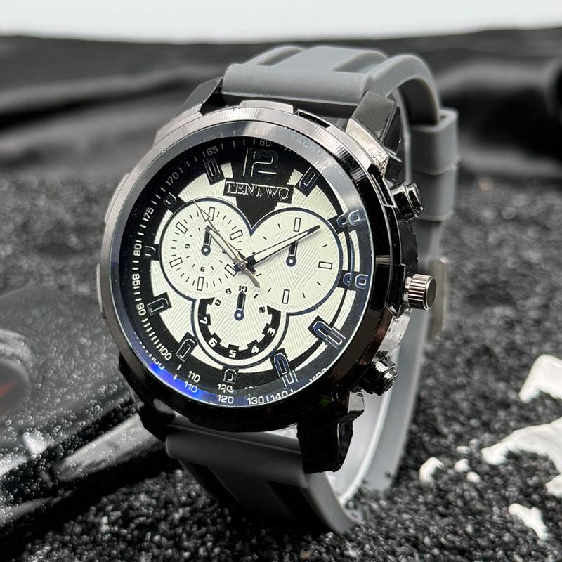 Мужские часы JYL Модные Студенческие Повседневные Спортивные Силиконовый Ремешок Silver розовый гвоздики