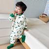 Sleeping Bag Autumn and Winter Split-Leg One-Piece Romper Sleepwear for Small and Medium-Sized Children, Thickened and Warm Home Wear Pajamas