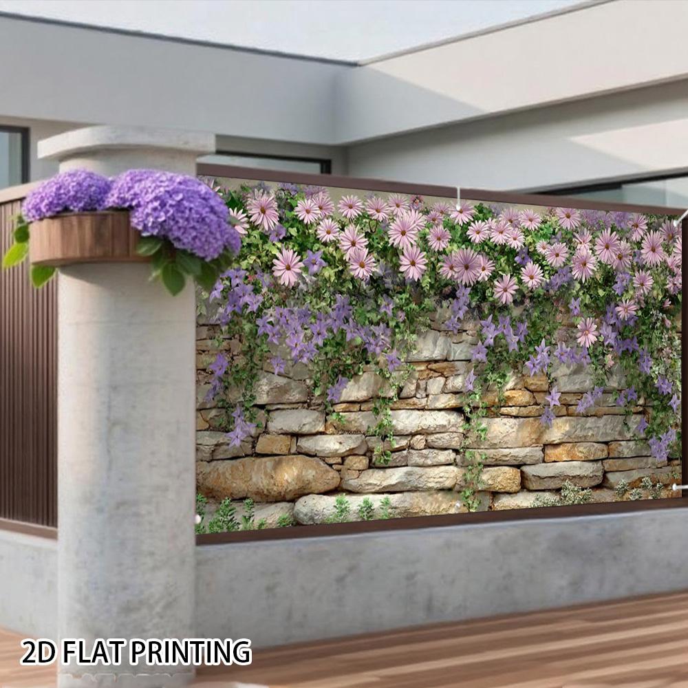 1 Decorative Wall Stone Art Garage Door Banner | Easy To Install, Polyester fiberDJH
