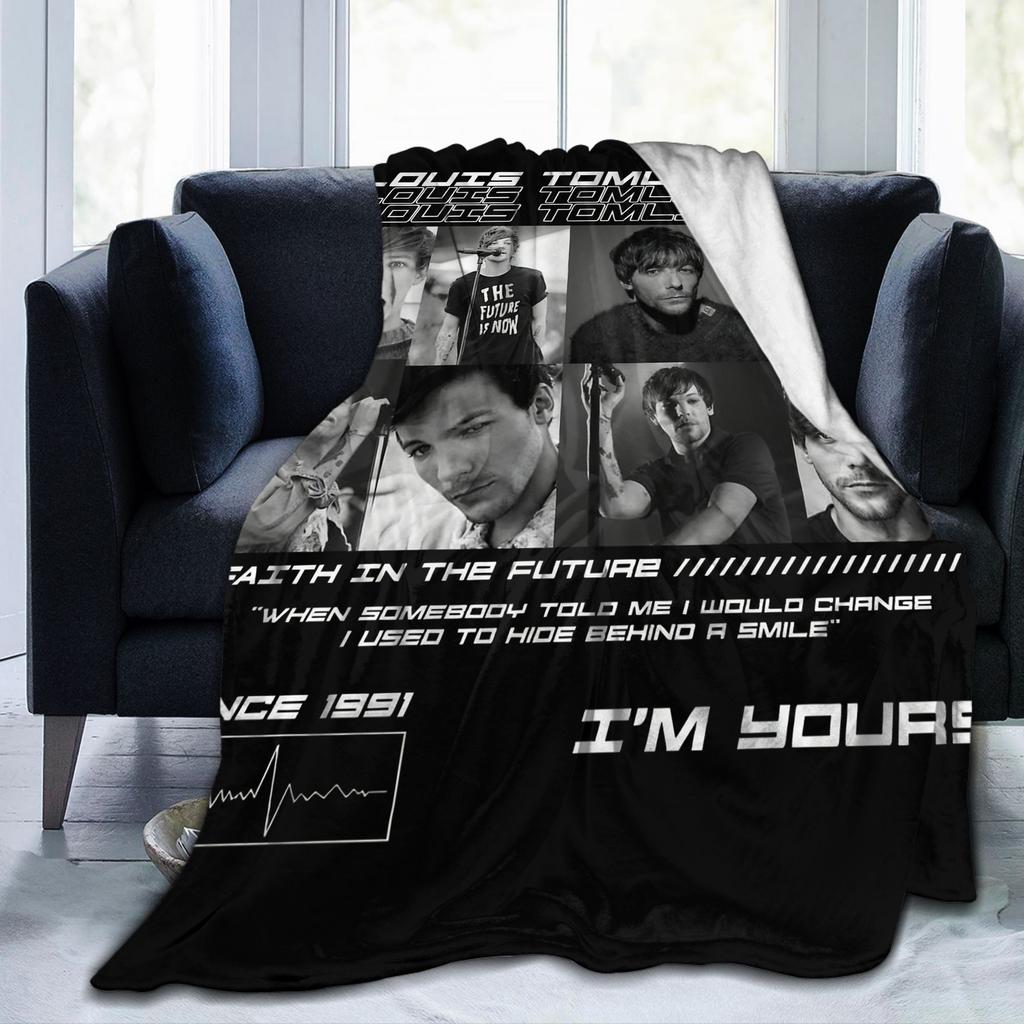 Louis Tomlinsons Singer Blanket Flannel Funny Soft Throw Blankets for Coverlet Winter