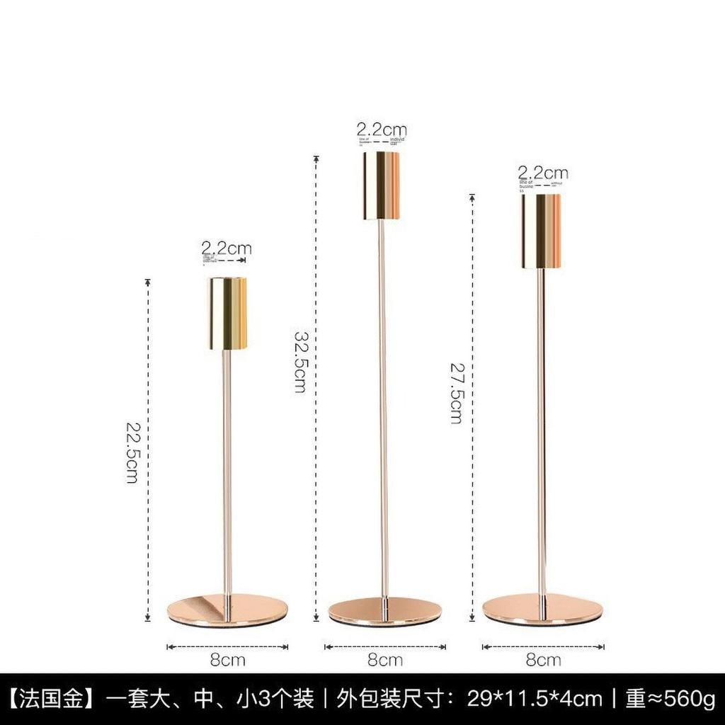 Gold Metal Pillar Candle Holder for Candles for Candles, Table Design Candlesticks Tabletop Decorative Home Dining Centerpiece