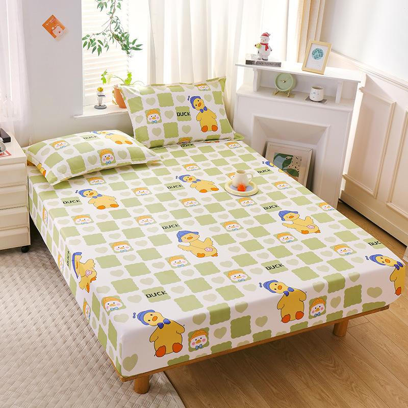 New Pure Cotton Single Bed Sheet Cartoon Small Fresh All Cotton Bed Sheet Single Double Mattress Protective Cover
