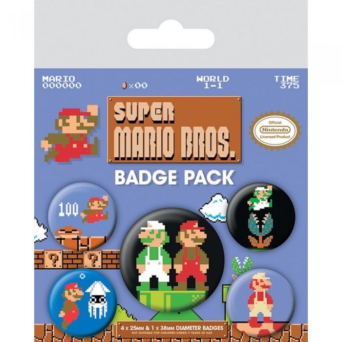 Super Mario Retro Badge Set (Pack of 5)