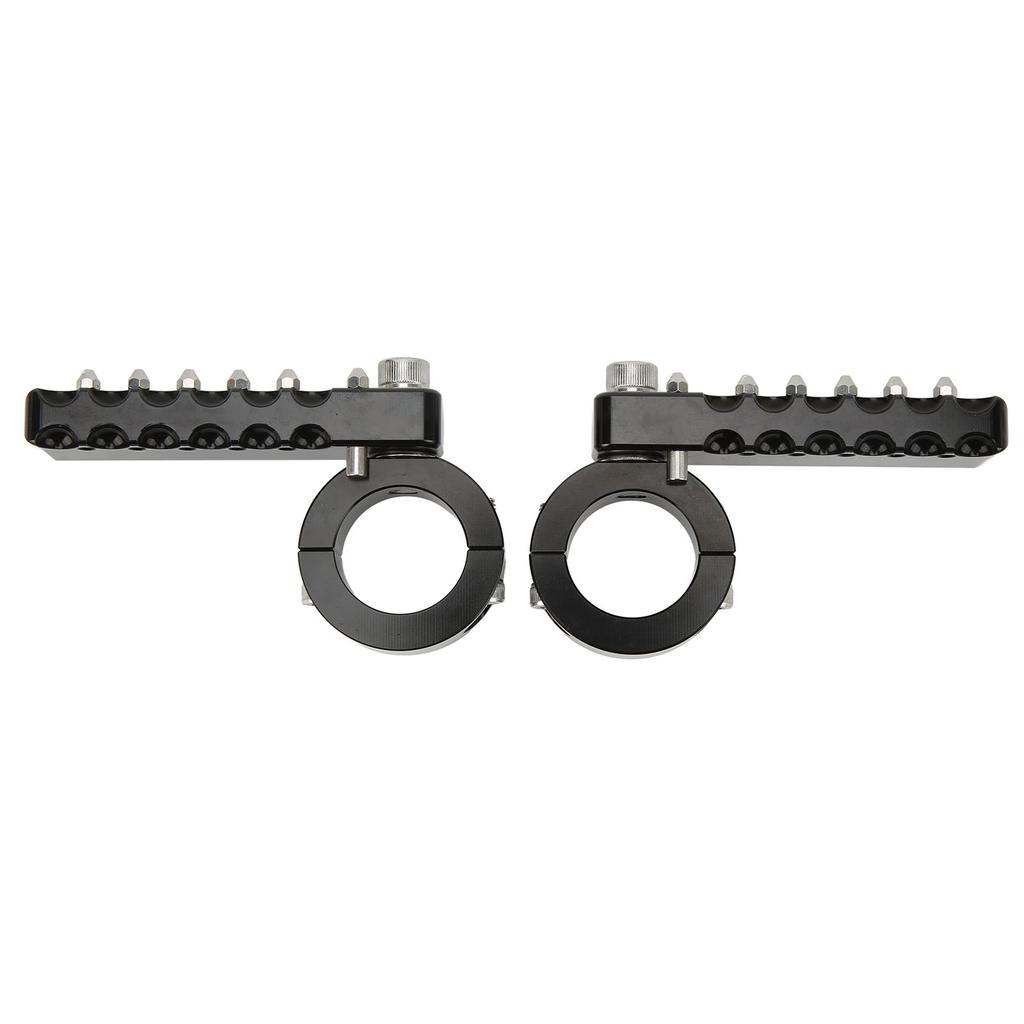 Adjustable Highway Foot Pegs CNC Aluminum Footrests with Stainless Steel Teeth Clamps for Motorcycle