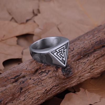 Valknut Trinity Ring Stainless Steel Handmade Jewelry for Men Women Viking Nordic Fashion Gift Party Club