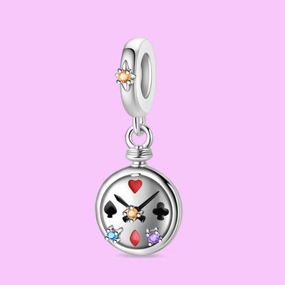 Pendant Charm Bead Copper Fairy Tale Clock Pendant Fit Original Bracelet For Jewelry Making Valentine'S Day Gift
