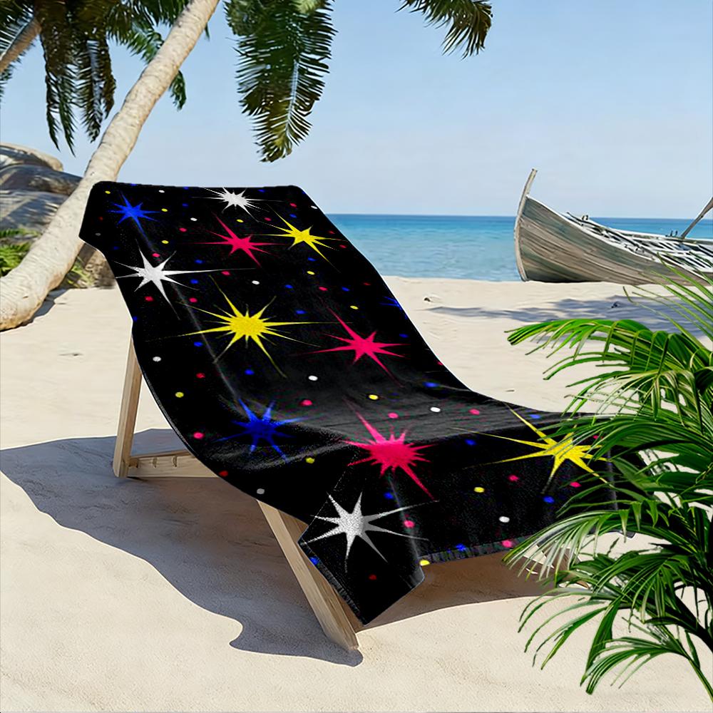 Colorful Starry Pattern Towel Beach Towel Quick-drying for Travel Outdoor Sports Jogging Beach and Swimming