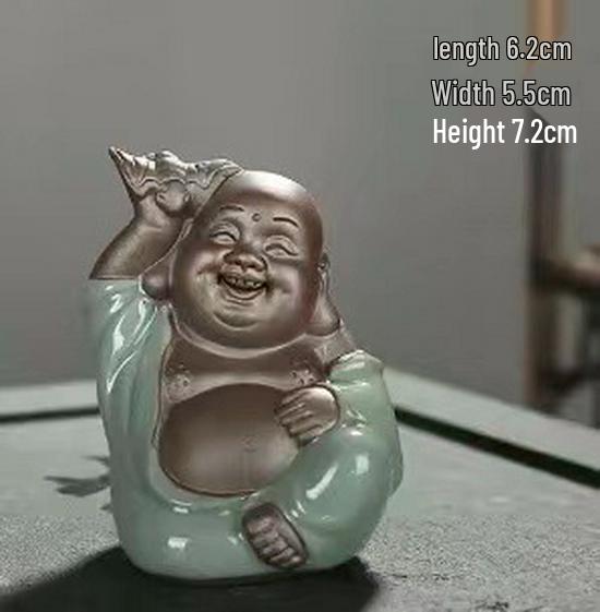 Zen Little Monk Bonsai Accessory - Ceramic Tea Pet Micro Landscape Ornament