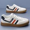 Fashion Men's Leather Walking Flats Male Daily Skate Shoes Comfortable Business Dress Sneakers Breathable Lace-up Outdoor Shoes