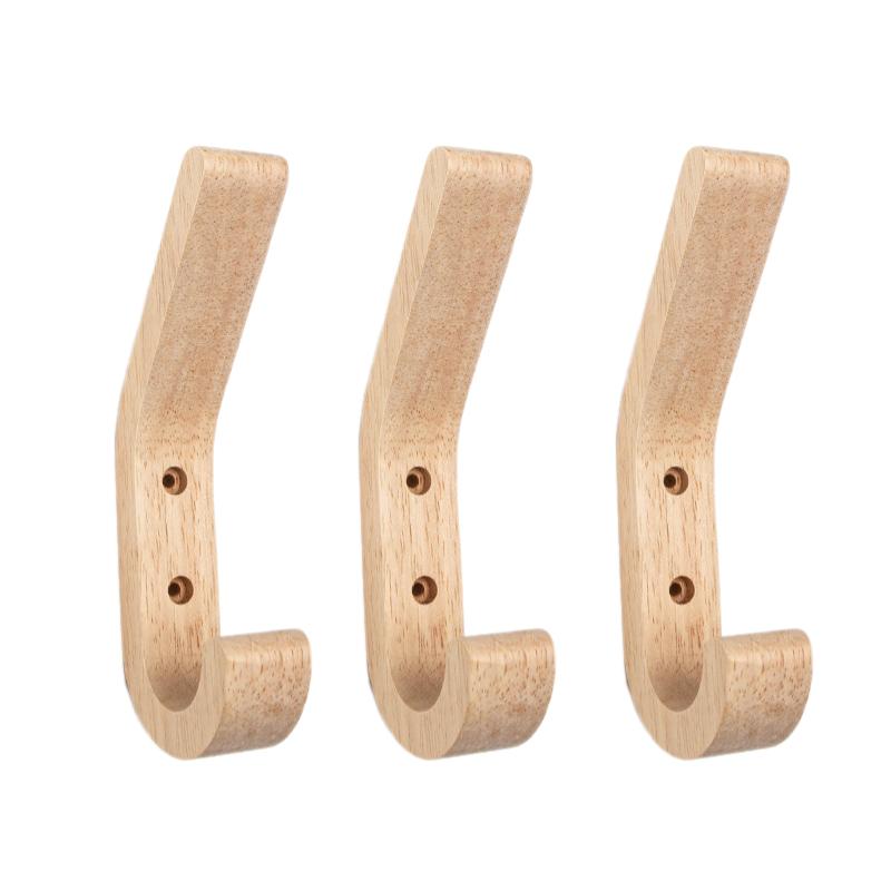 1/2/3Pcs Solid Wood Wall Hooks Coat Clothes Hats Hanger Hook Vintage Wooden Mounted Hooks For Kitchen Bathroom Decoration