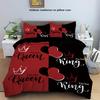 Crown Queen and King Comforter Cover His and Hers Matching Couple Bedding Set Lover Romantic Valentine's Day Presents Beddingset
