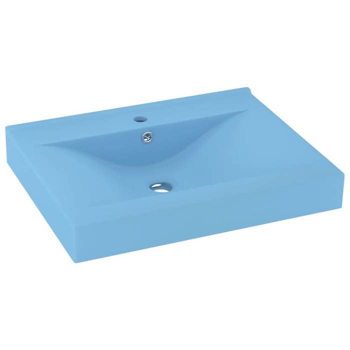 VidaXL Lavabo avec Trou de Robinet Vasque à Poser de Toilette Lave-mains de Salle de Bain Cuisine Maison Intérieur Bleu 147022