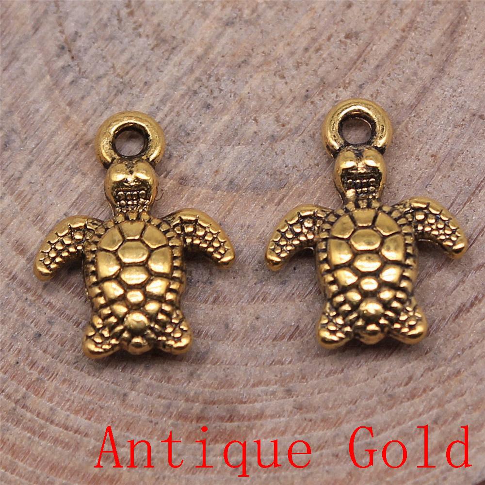 Turtle Shaped Charms Pendant For Bracelet Necklace Jewelry Making Craft Findings