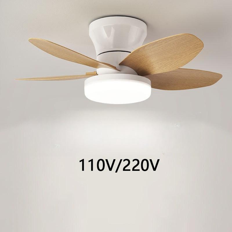 Household Bedroom Electric Ceiling Fan Light Quiet Frequency Conversion Ceiling Fan Lamp Living Room LED Lighting Fan