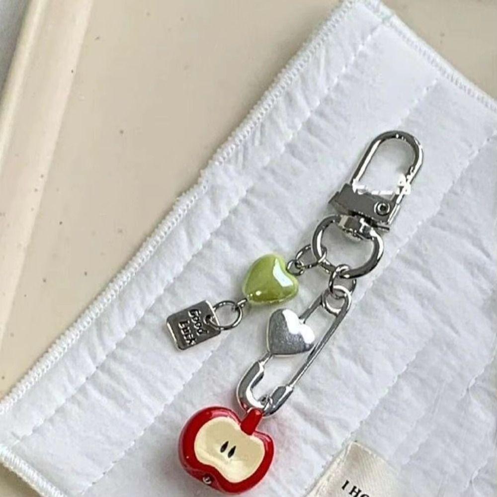 Crystal Beaded Elegant Phone Charm Stylish Keyring Fruit Pendant Phone Lanyard Women Girls