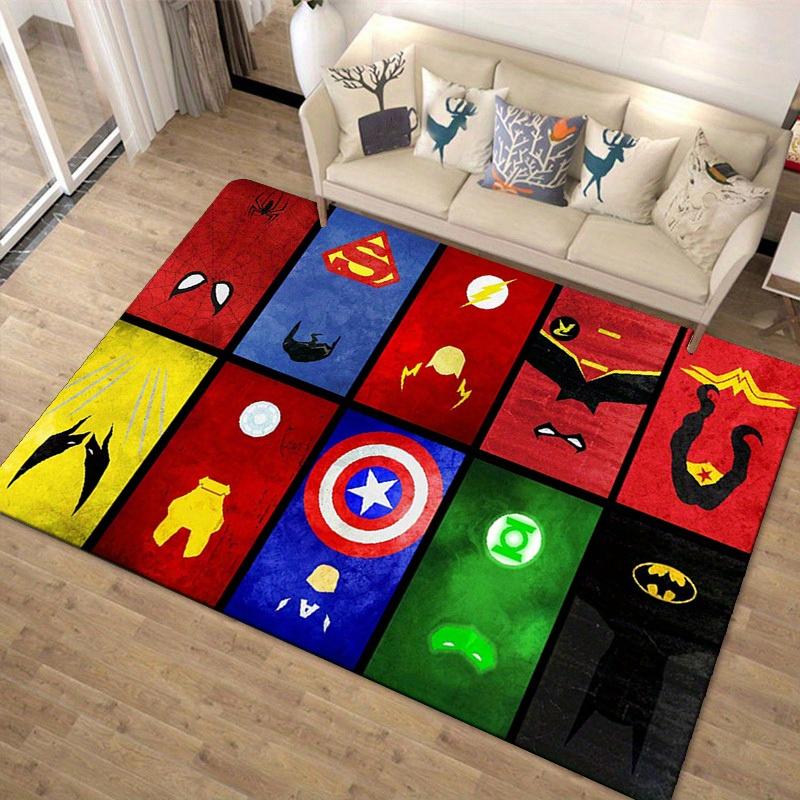 1ks Kobercový kobereček Marvel Avengers Super hrdinové, Protiskluzová podložka, Design s kreslenými postavičkami, Měkký samet, Dekorace do pokoje, Omyvatelný