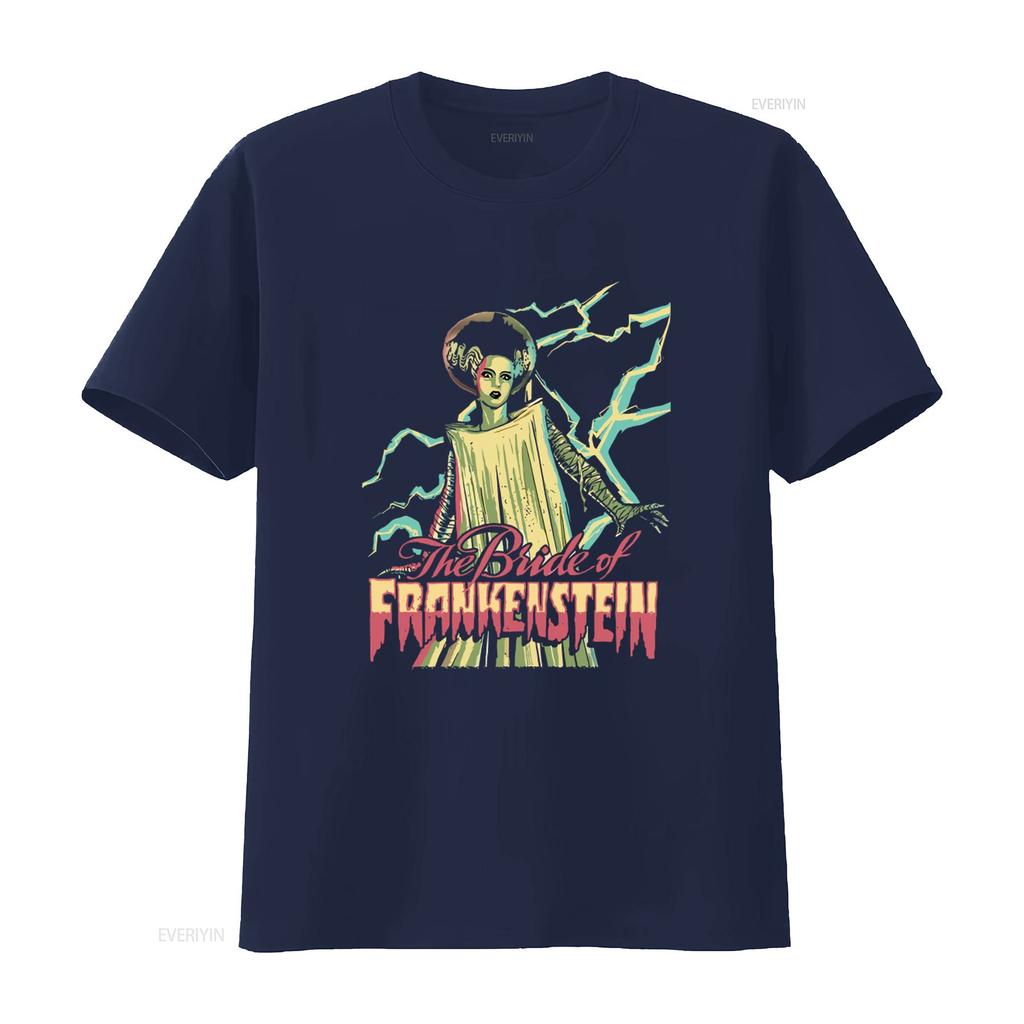 Universal Monsters Frankenstein Bright Bride Black Adult T Shirt Classic Horror Movie Design vintage Washed Soft Comfortable