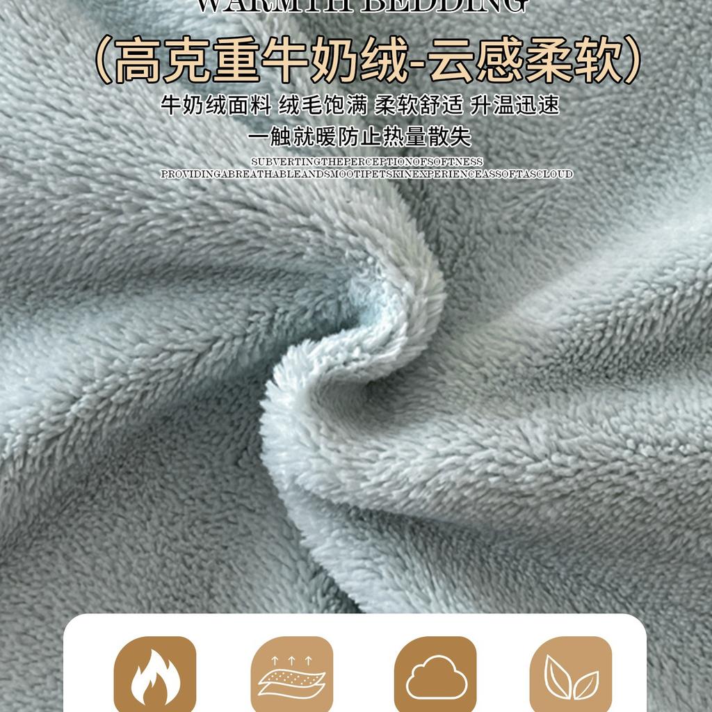 Thickened Milk Fleece Bed Four-Piece Light Luxury High-End Coral Baby Fleece Quilt Cover Bed Sheet Mattress Bedding