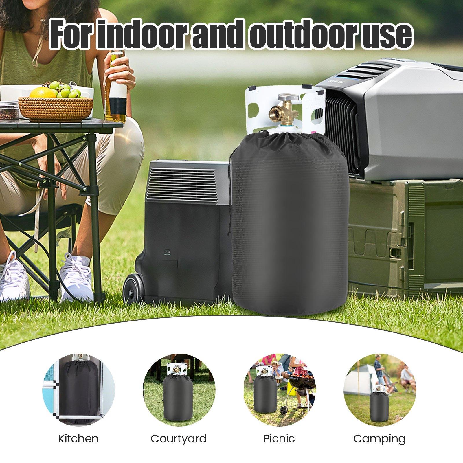 

Oxford cloth gas box cover for gas cylinders, with tie-down strap, camping gas stove protection cover чёрный