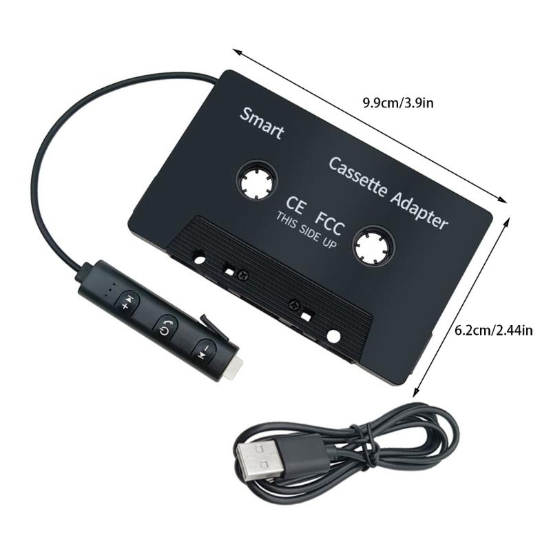 Classical Car MP3 Cassette Adapter, Bluetooth-compatible 5.1 Music Streaming, Builts In Microphone for Call