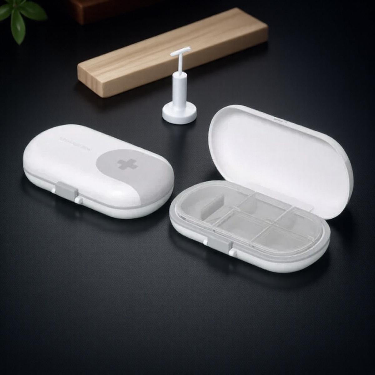 

Органайзер для таблеток большой вместимости, дорожная таблетница, портативный контейнер для хранения лекарств, еженедельный, ежемесячный диспенсер для таблеток для семьи, для улицы серый