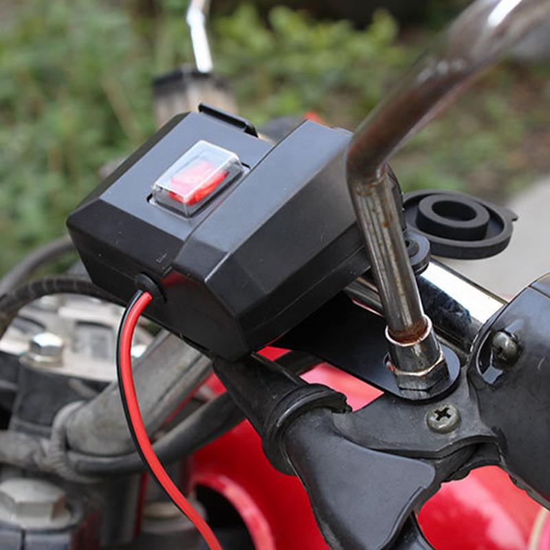 Motorcycle Charger Cell Phone Charging Adapter Waterproof USB Fast Charging Adapter Multi-functional 3-in1 Compact Adapter For