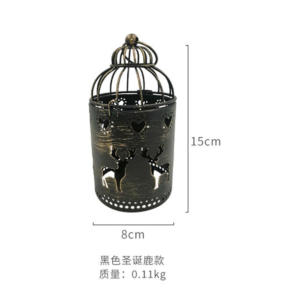 Hollow Iron Art Christmas Decorative Metal Hurrican Candle Holder Decorative Hanging Tea-Light Candle Holder Home Decor