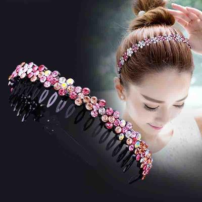 Unisex Alice Haarband Lünette Stirnband Herren Damen Sport Haarband Reifen Top Metall Doppel Pony Blume Strass Haaraccessoires